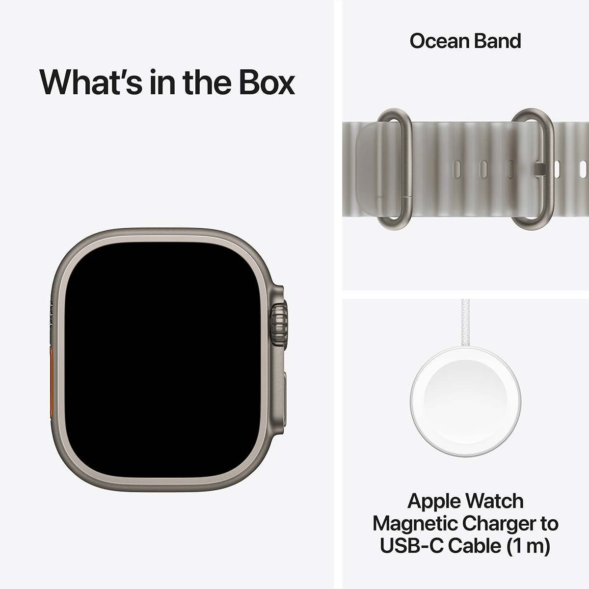 APPLE Watch Ultra 4 GPS + Cellular 49mm Natural Titanium Case with Translucent Grey Ocean Band Smartwatch - 6