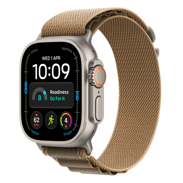 APPLE Watch Ultra 4 GPS + Cellular 49mm Natural Titanium Case with Desert Alpine Loop Medium Smartwatch