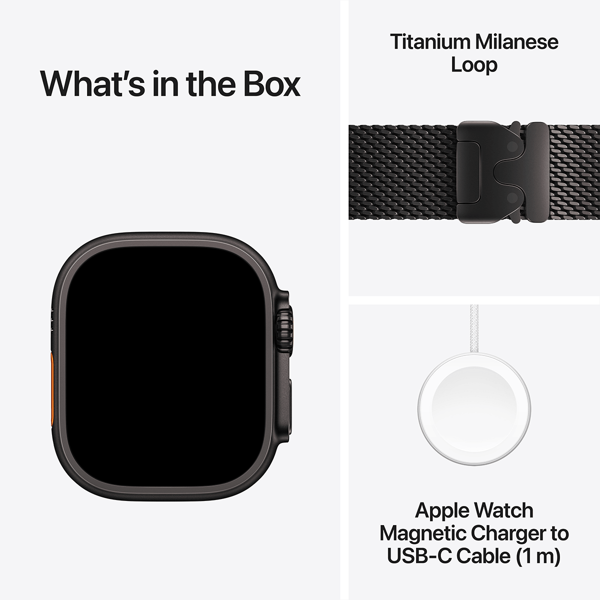 APPLE Watch Ultra 4 GPS + Cellular 49mm Black Titanium Case with Black Titanium Milanese Loop Medium Smartwatch - 6