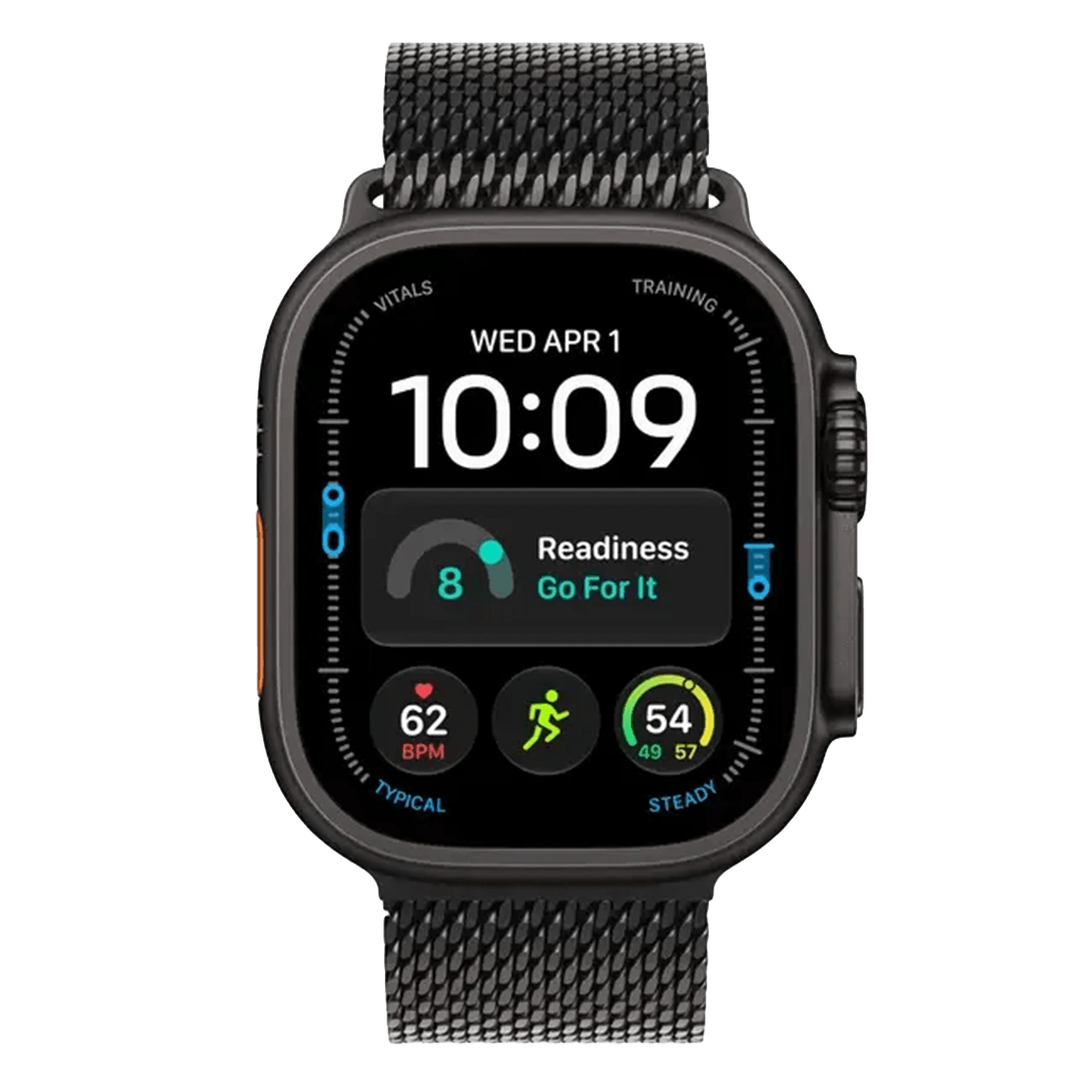 APPLE Watch Ultra 4 GPS + Cellular 49mm Black Titanium Case with Black Titanium Milanese Loop Large Smartwatch - 2