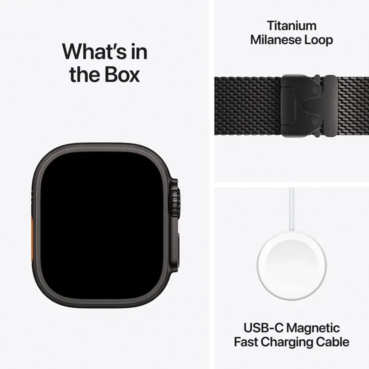 APPLE Watch Ultra 4 GPS + Cellular 49mm Black Titanium Case with Black Titanium Milanese Loop Large Smartwatch - 6