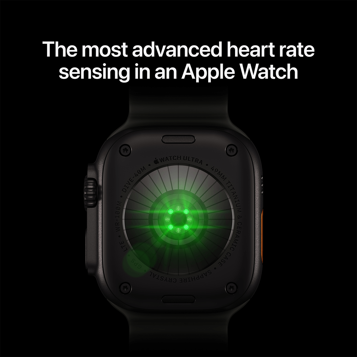 APPLE Watch Ultra 4 GPS + Cellular 49mm Black Titanium Case with Translucent Black Ocean Band Smartwatch - 3