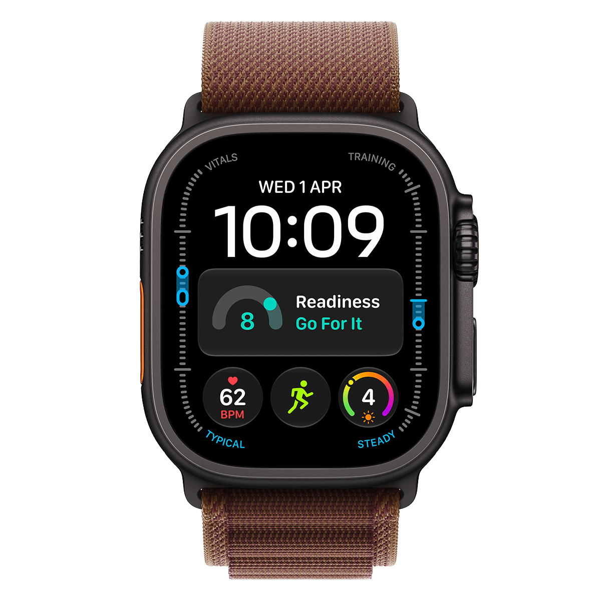 APPLE Watch Ultra 4 GPS + Cellular 49mm Black Titanium Case with Burgundy Alpine Loop Small Smartwatch - 2