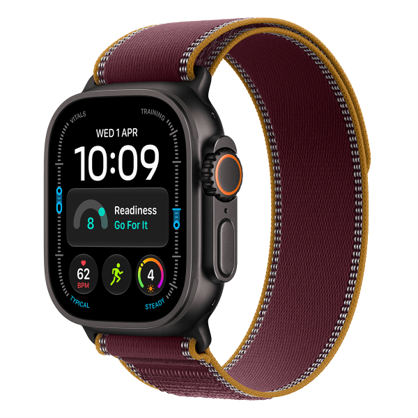 APPLE Watch Ultra 4 GPS + Cellular 49mm Black Titanium Case with Burgundy Alpine Loop Medium Smartwatch