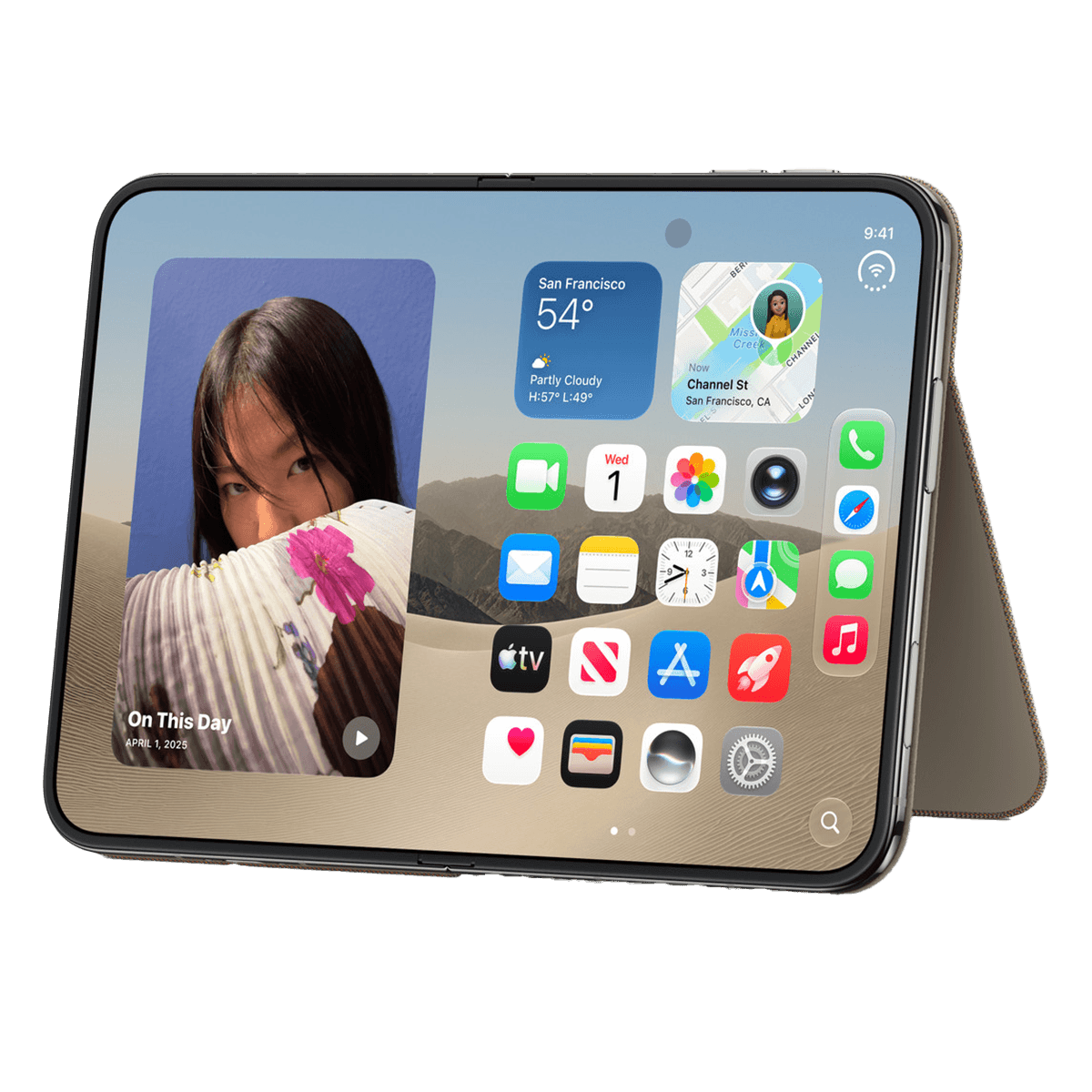 Θήκη TechWoven με MagSafe APPLE iPhone Duo Folio with Kickstand Taupe - 4
