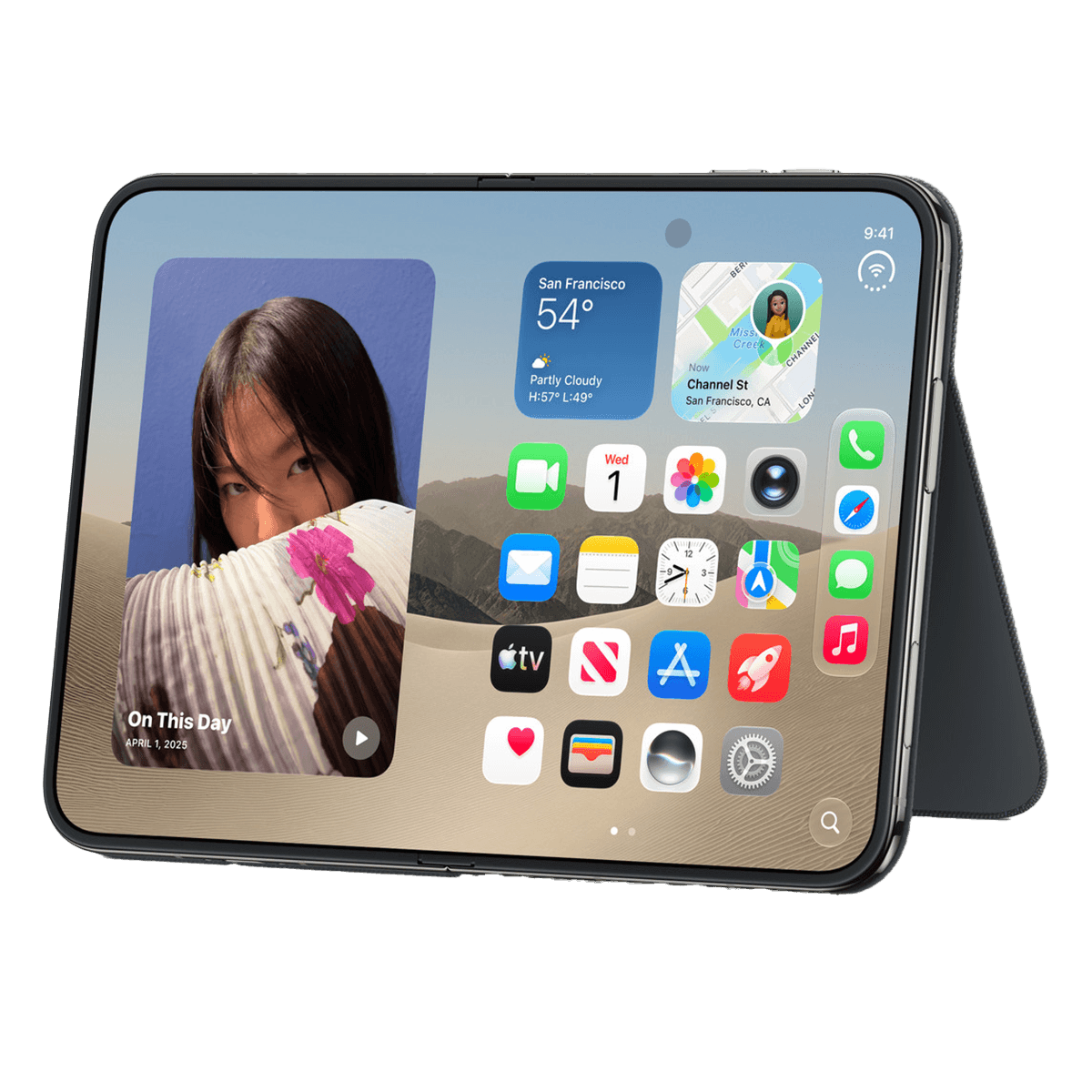 Θήκη TechWoven με MagSafe APPLE iPhone Duo Folio with Kickstand Navy - 3