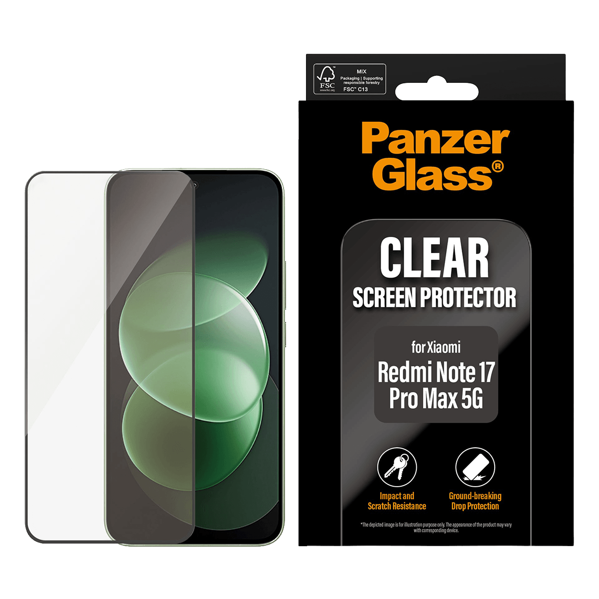 Γυαλί Προστασίας Οθόνης με Πλαίσιο PANZERGLASS Clear Screen Protector για XIAOMI Redmi Note 17 Pro Max 5G