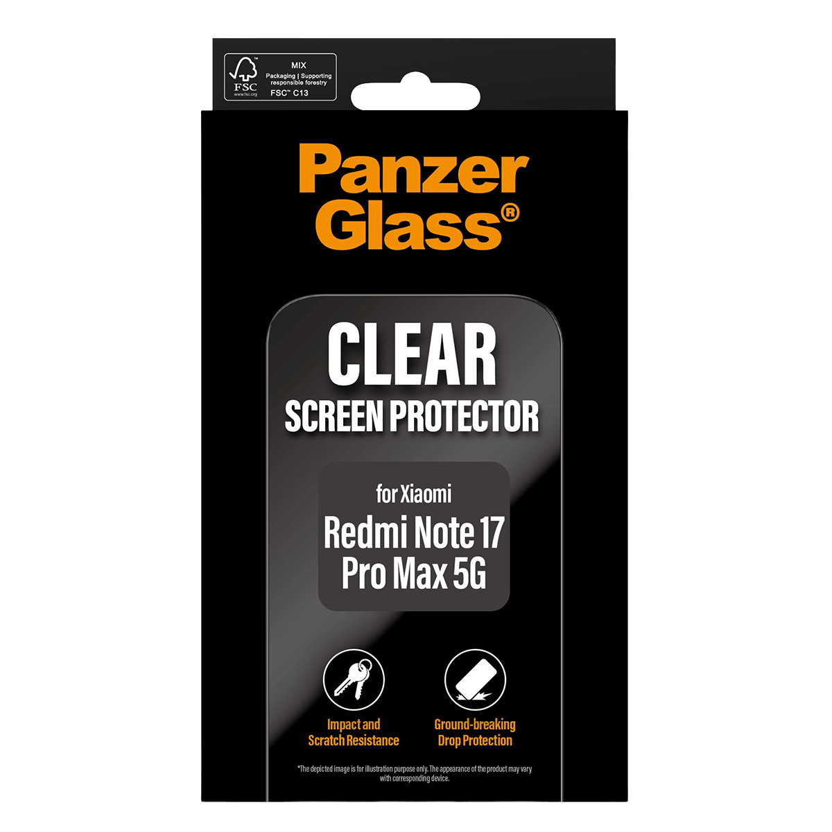 Γυαλί Προστασίας Οθόνης με Πλαίσιο PANZERGLASS Clear Screen Protector για XIAOMI Redmi Note 17 Pro Max 5G - 4
