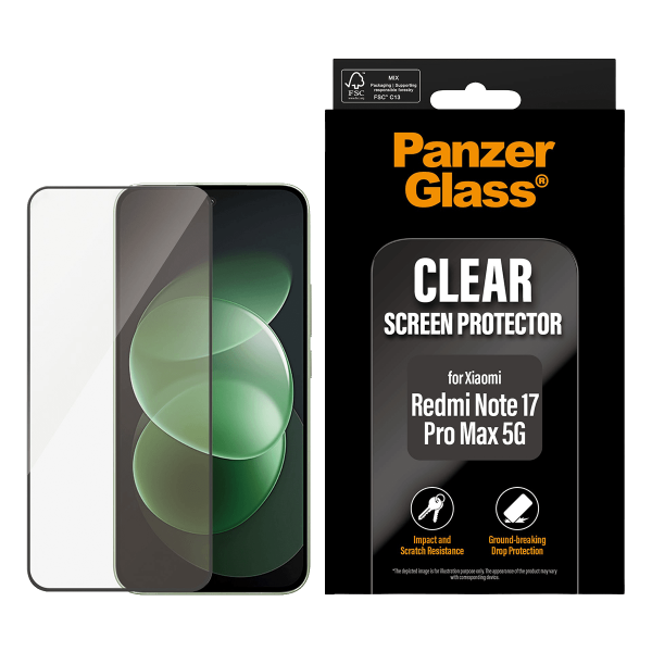 Γυαλί Προστασίας Οθόνης με Πλαίσιο PANZERGLASS Clear Screen Protector για XIAOMI Redmi Note 17 Pro Max 5G